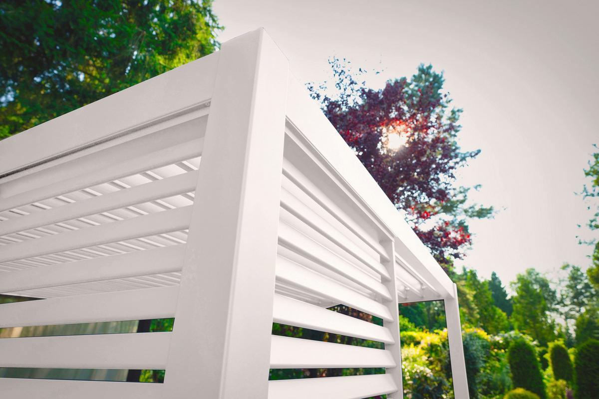 Lamellenteil Deluxe/classic Weiss - Fix - Weiß, MODERN, Metall (123,5/240/10cm) - Gardenson
