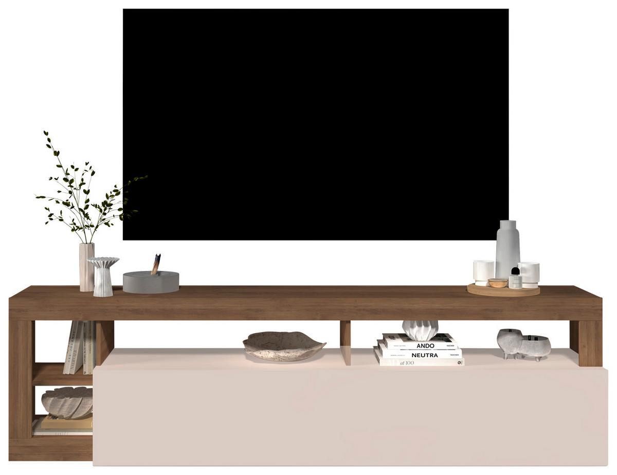 Tv-element Hamburg Eiche Dekor, Kaschmir B: 184cm - Kaschmir/Eichefarben, MODERN, Holzwerkstoff (184/58/42cm)