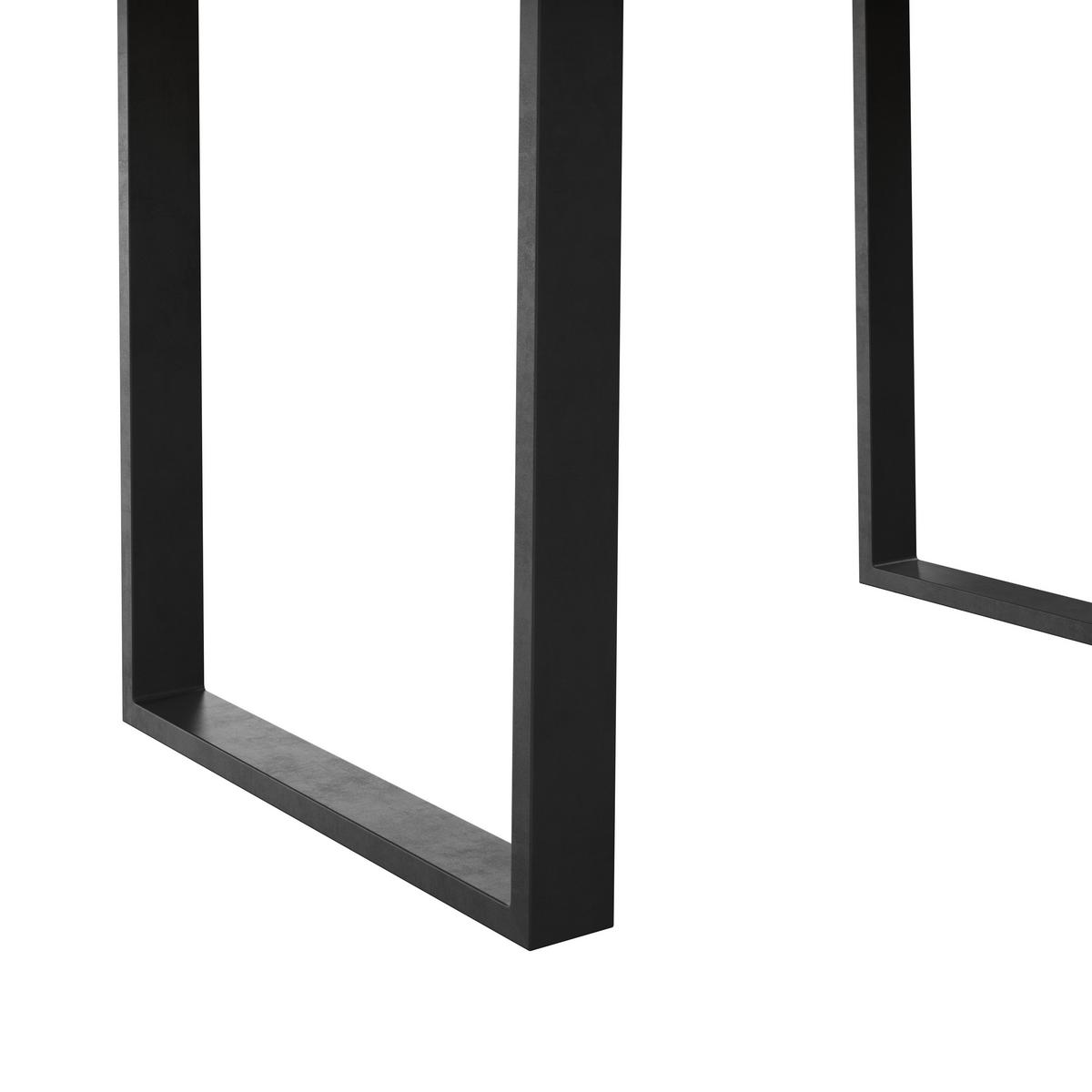 Esstisch Echtholz Mundra 140x76 cm Schwarz/Akazienfarbe - Schwarz/Akaziefarben, KONVENTIONELL, Holz/Metall (140/76/90cm)