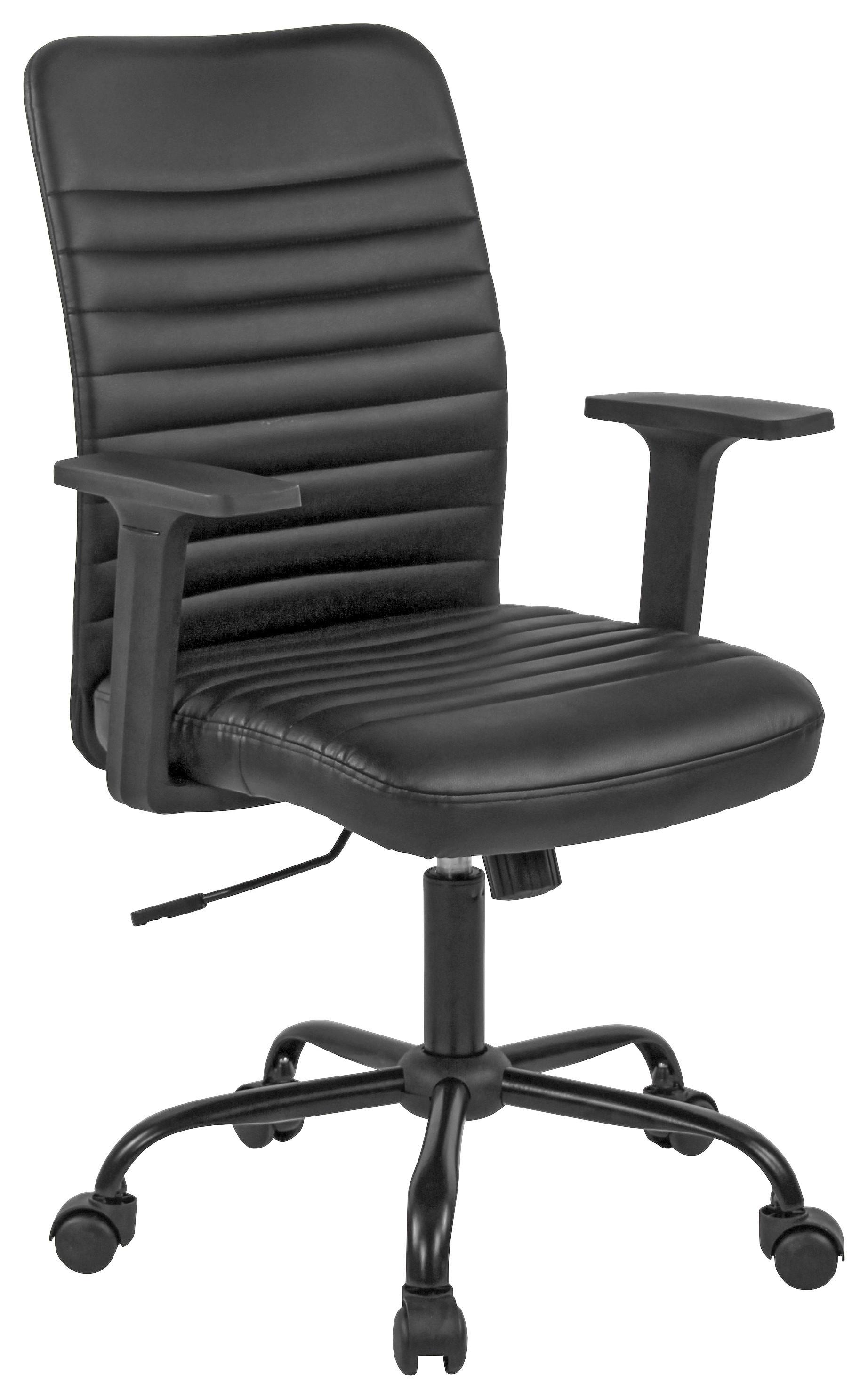 Kancelárska stolička NOIR - čierna, Modern, kov/textil (60/91-101/58cm) - Mömax