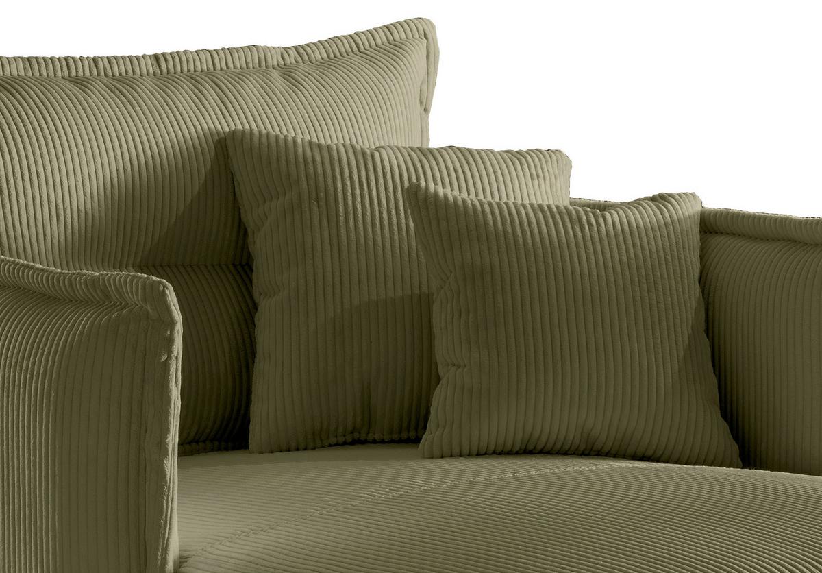 XXL-Sessel Lava Olivgrün B: 111cm - Schwarz/Olivgrün, MODERN, Textil (111/101/167cm) - Livetastic