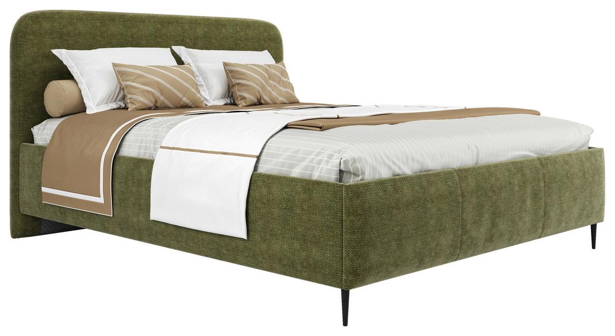 Polsterbett Bendi Ii - Schwarz/Grün, MODERN, Holz/Holzwerkstoff (180/200cm) - MID.YOU