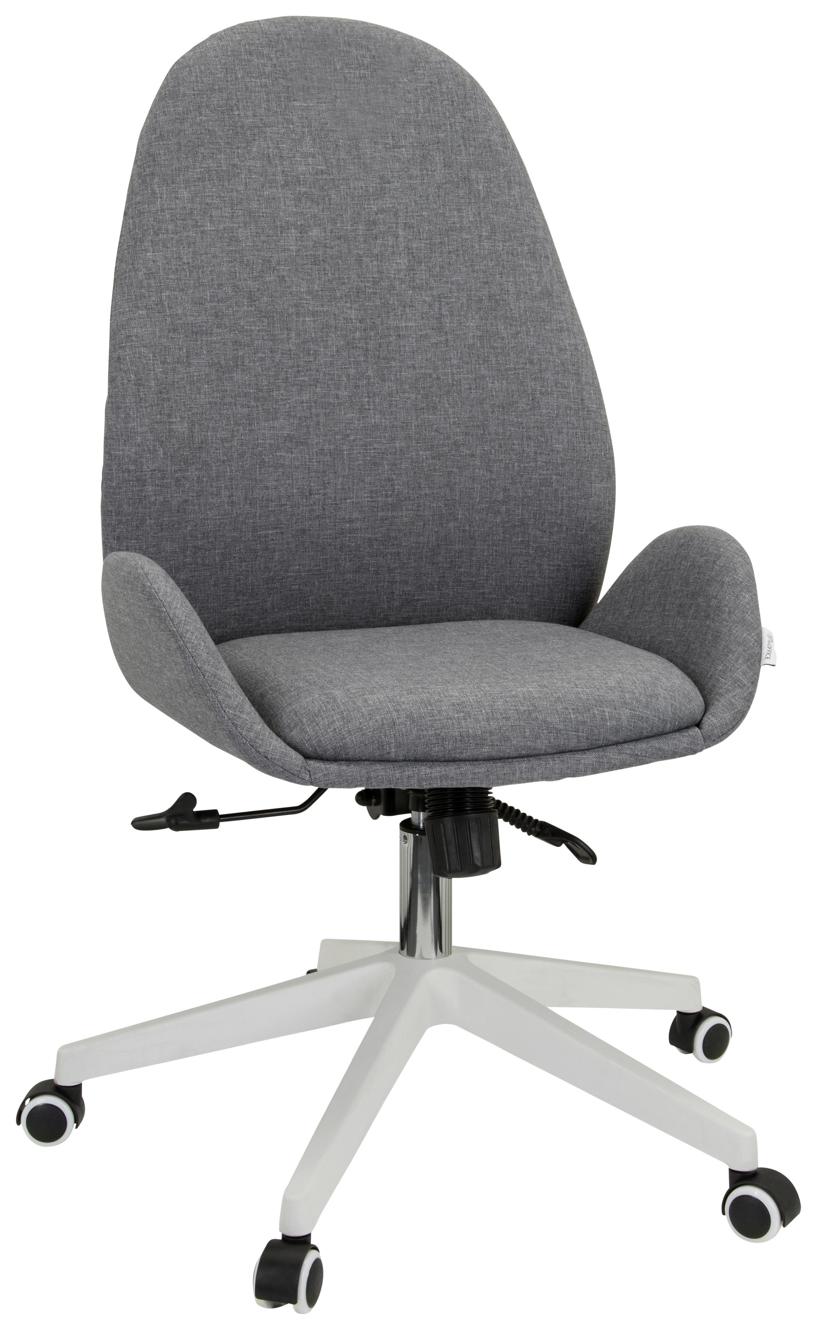 Drehstuhl Avea I - Weiß/Grau, Basics, Kunststoff/Textil (56/104-112/58cm) - MID.YOU