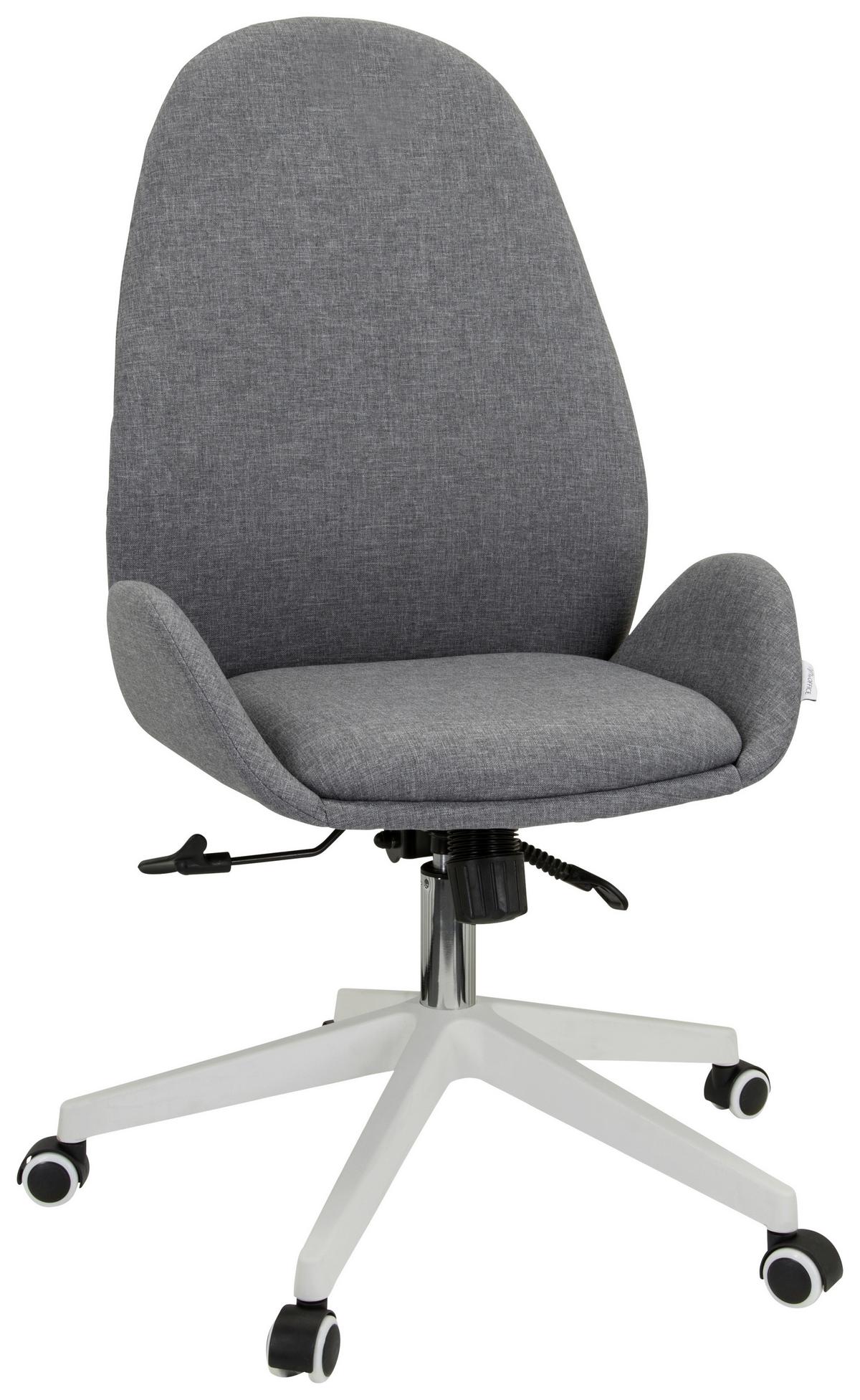 Drehstuhl Avea I - Weiß/Grau, Basics, Kunststoff/Textil (56/104-112/58cm) - MID.YOU