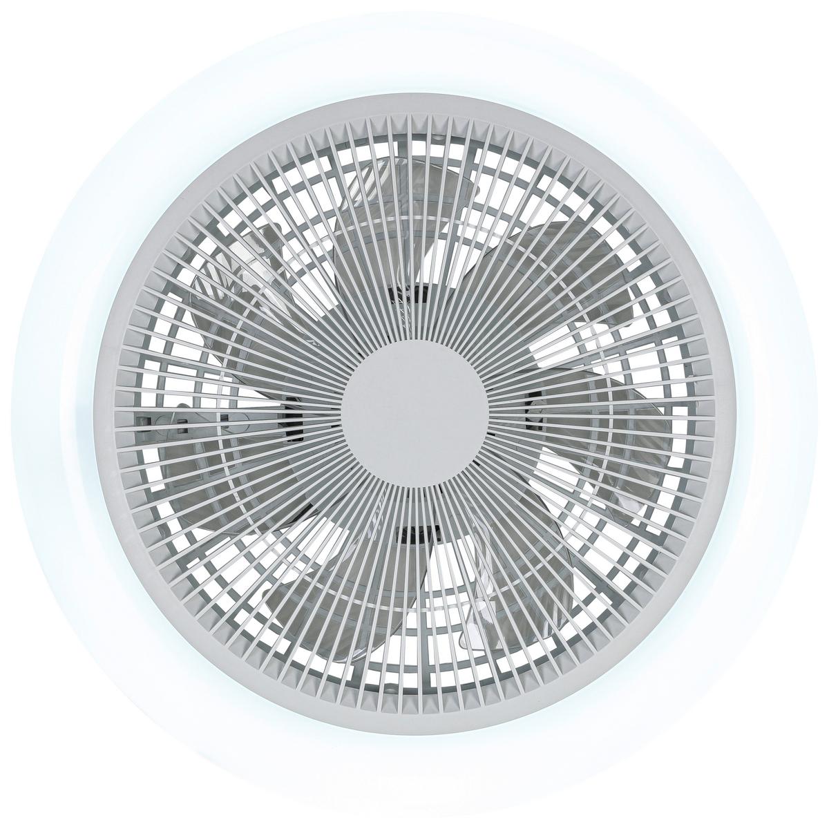 STROPNÍ VENTILÁTOR OLIVER - bílá/průhledné, Moderní, kov/plast (46/14,5/14,5cm) - Mömax