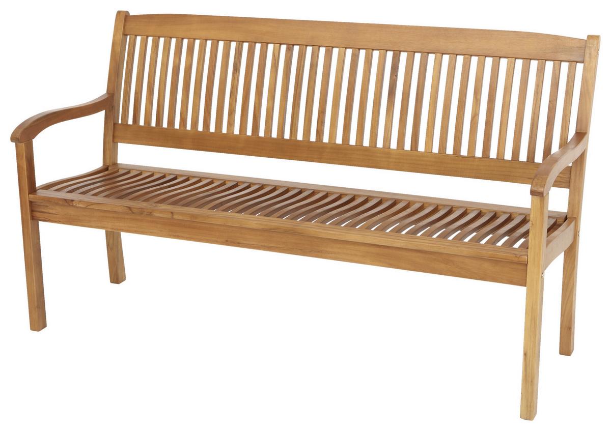 Gartenbank Echtholz 3-Sitzer Maracaibo mit Rückenlehne - Naturfarben, KONVENTIONELL, Holz (157/91/63,5cm) - Gardenson