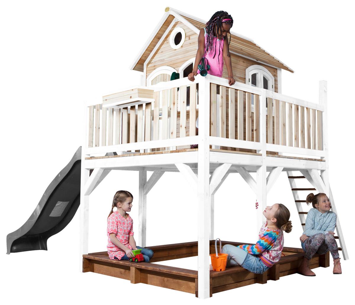 Spielturm A030.151.81 - Braun/Weiß, KONVENTIONELL, Holz (377/291/255cm) - Ambia Garden