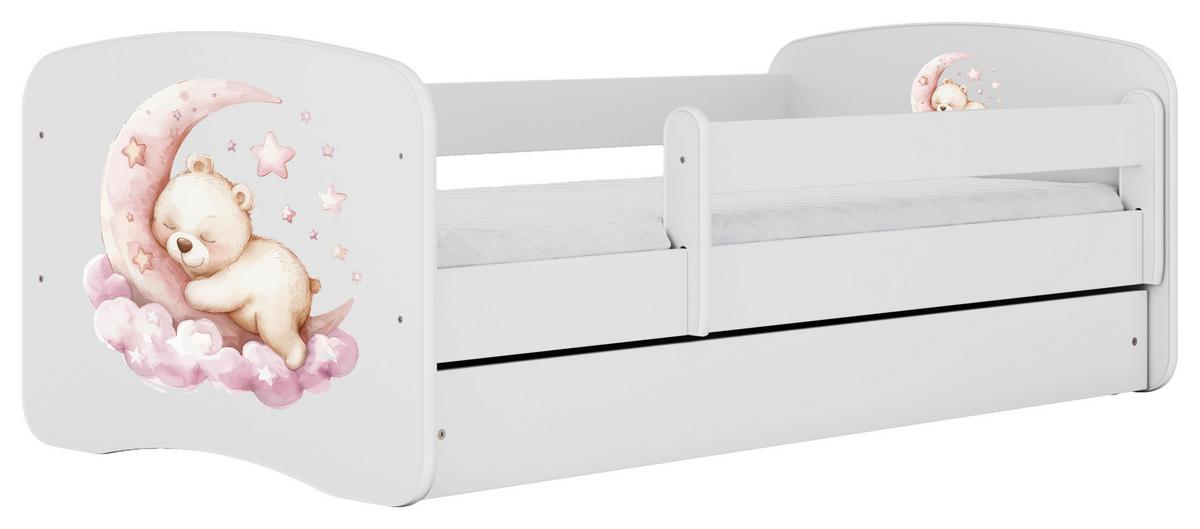 Kinder-/Juniorbett Babydreams inkl. Matratze 80x160 - Birkefarben/Weiß, MODERN, Holz/Holzwerkstoff (80/160cm) - MID.YOU