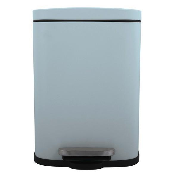 Kosmetikeimer Akira 5l Blau Metall Lxbxh: 21,4x17,6x30 Cm - Schwarz/Hellblau, Basics, Kunststoff/Metall (21,4/17,6/30cm)