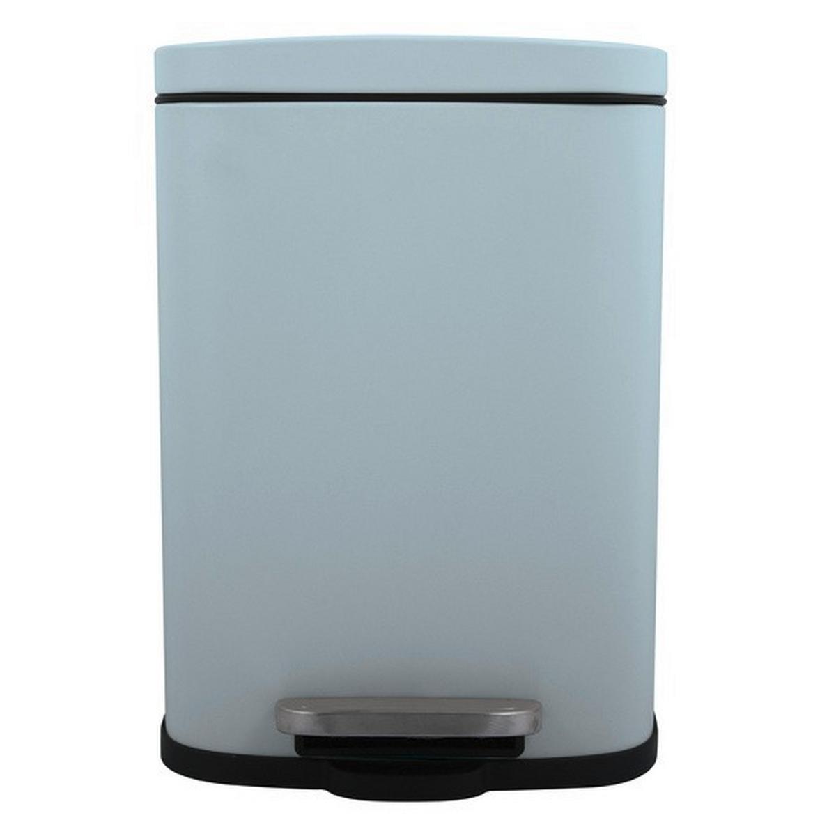 Kosmetikeimer Akira 5l Blau Metall Lxbxh: 21,4x17,6x30 Cm - Schwarz/Hellblau, Basics, Kunststoff/Metall (21,4/17,6/30cm)