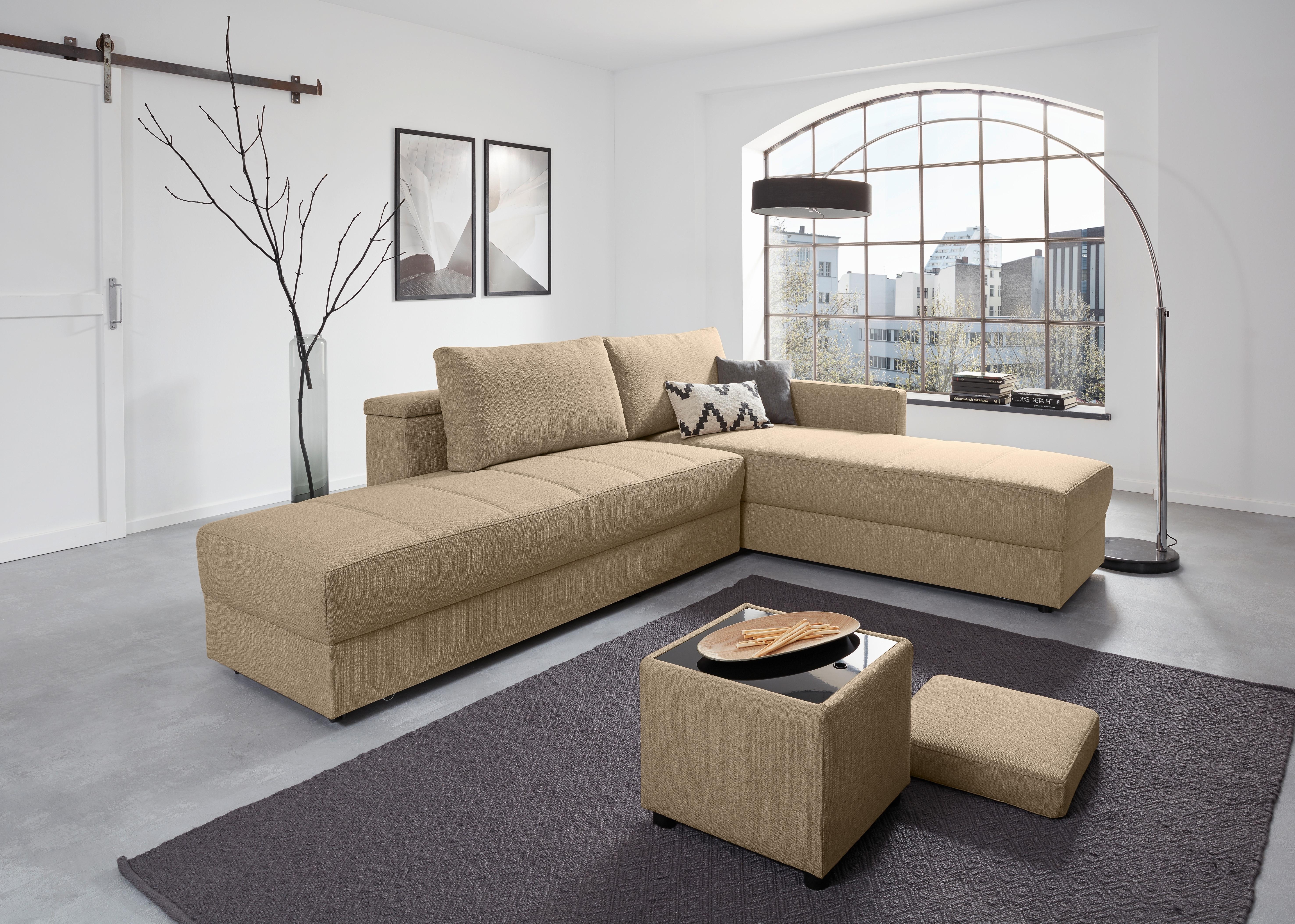 Ecksofa Looks IIi - Beige/Schwarz, Design, Textil (229/287cm) - LOOKS by W.Joop
