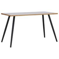 Schreibtisch Salia Weiß, Eiche Dekor L: 110 cm - Honigeiche/Weiß, Design, Holzwerkstoff/Metall (110/80/70cm) - P & B