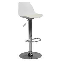 Barhocker Höhenverstellbar Korsika Lederlook Weiß/chrom - Chromfarben/Weiß, MODERN, Kunststoff/Textil (40/104/40cm) - MID.YOU