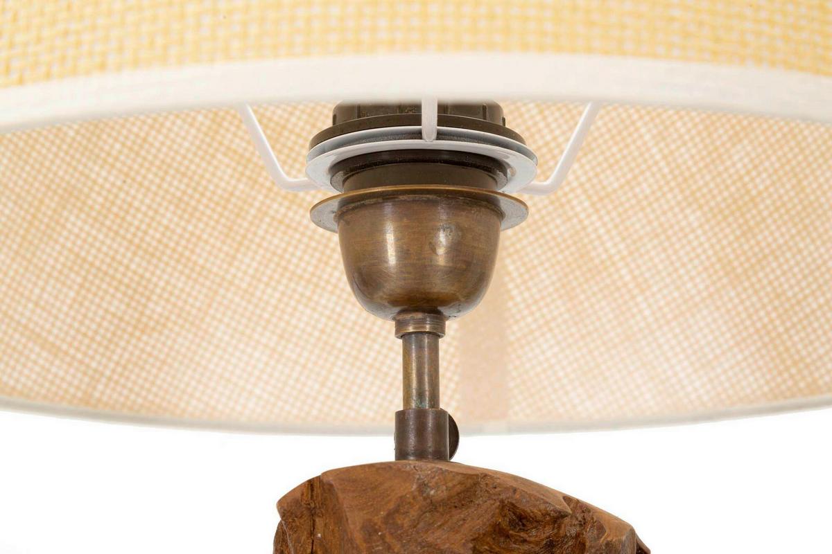 Tischleuchte Teak Da Tavolo Kepal Braun B: 35 cm - Braun, Basics, Holz (35/69/35cm)
