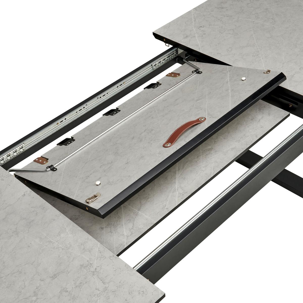 ESSTISCH GARY AZ - Schwarz/Grau, KONVENTIONELL, Holzwerkstoff/Metall (180-260/90/76cm) - MID.YOU