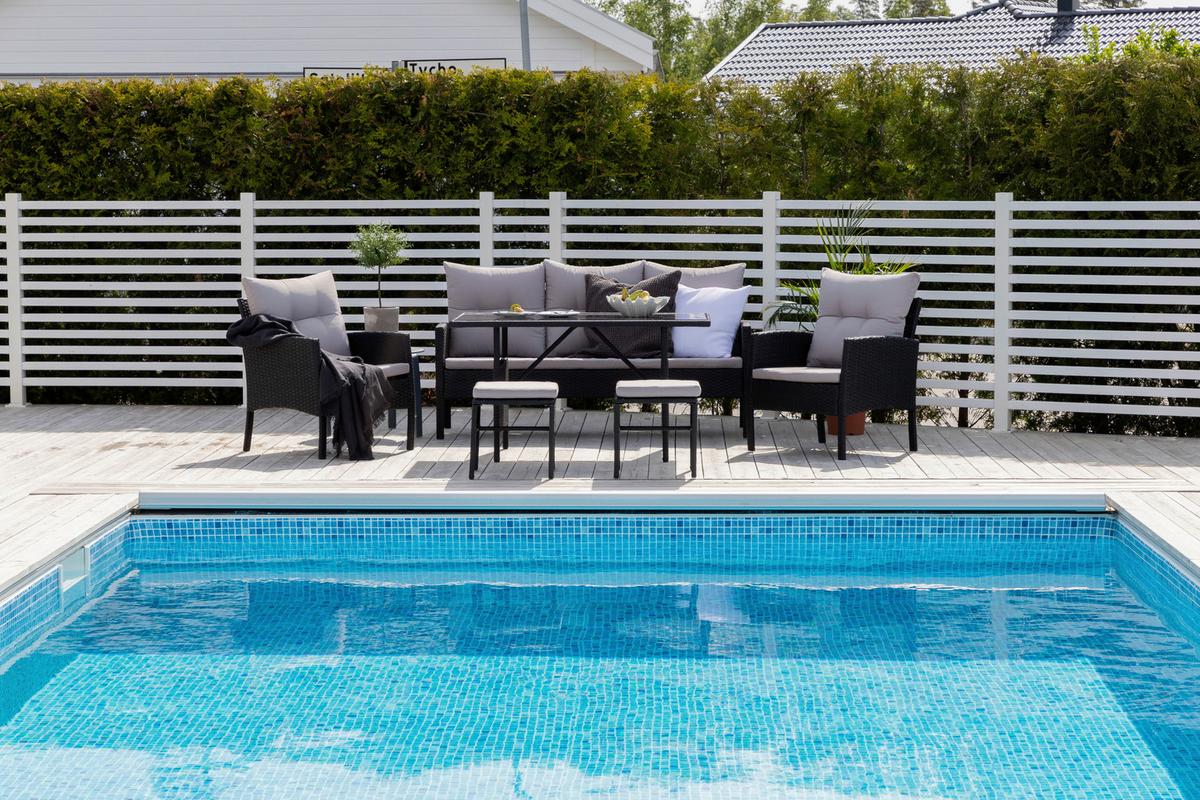 Dining-Loungeset Knock - Schwarz/Grau, KONVENTIONELL, Kunststoff - Gardenson