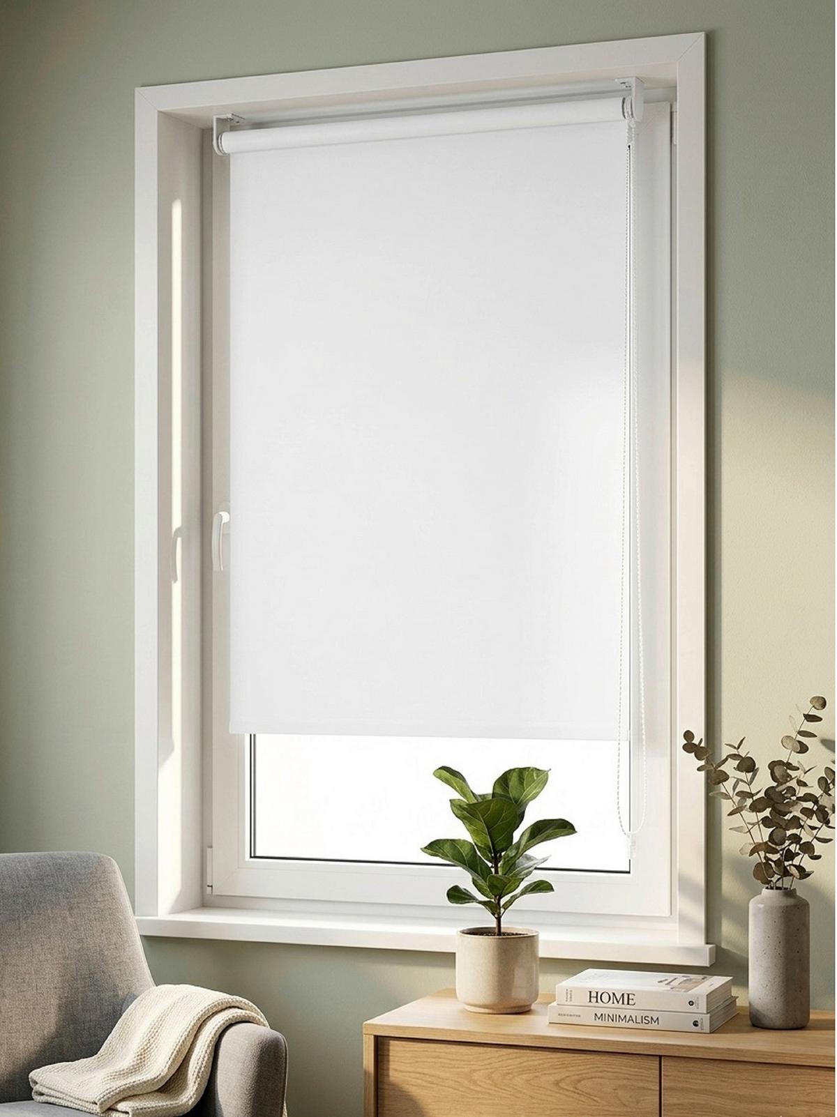 Verdunkelungsrollo Sarah Halbtransparent 60x150 cm - Weiß, MODERN, Kunststoff (60/150cm) - Luca Bessoni