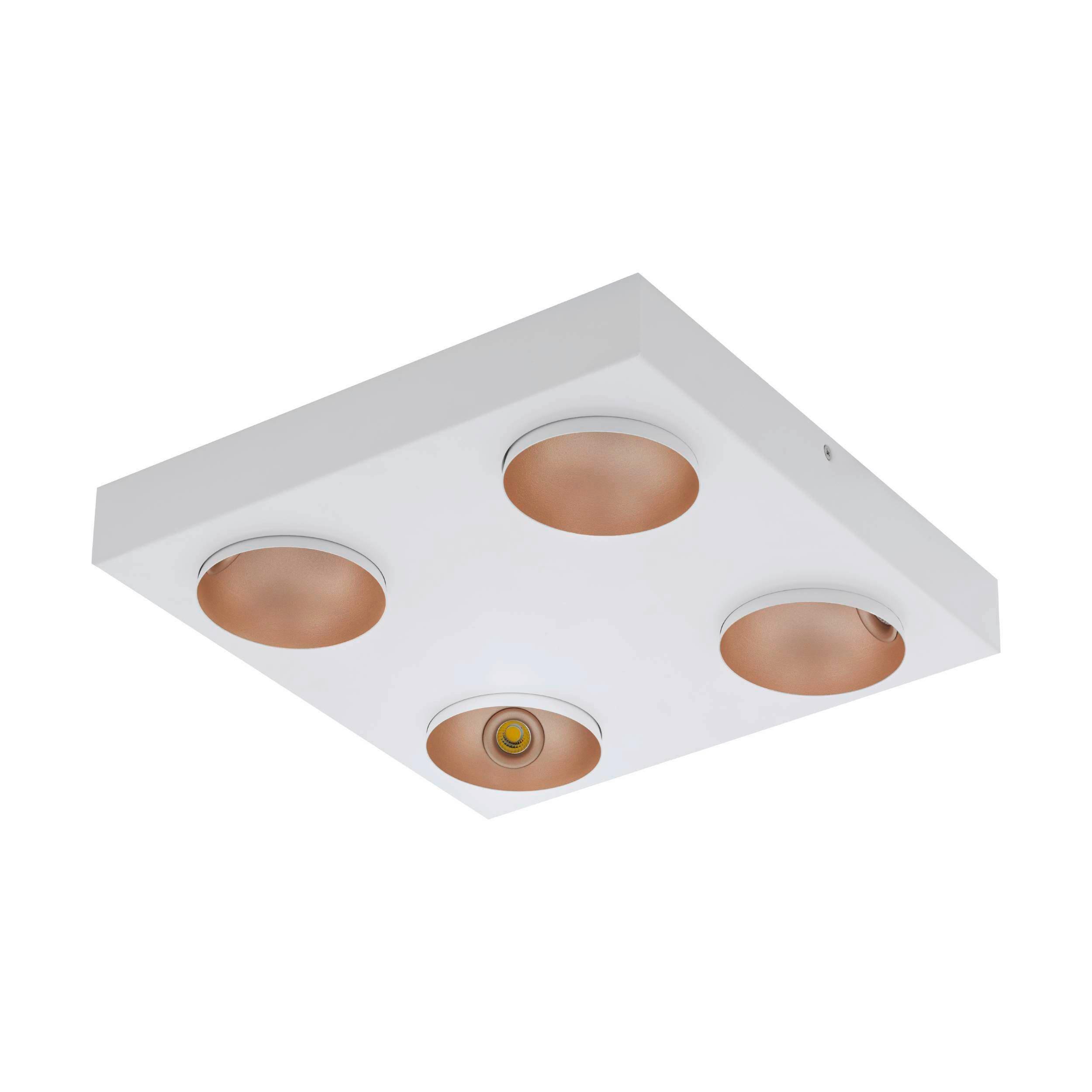 Deckenleuchte 39377_ronzano - Roségold/Weiß, Design, Metall (35/35/5,5cm) - Eglo