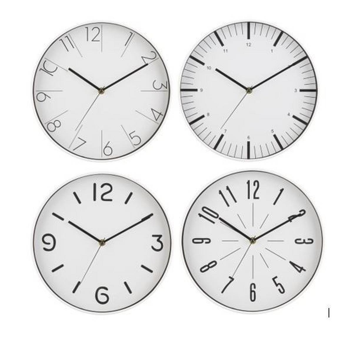 Wanduhr Alexy Versch. Designs, D: 30 Cm - Schwarz/Weiß, Basics, Glas/Kunststoff (30cm) - Ondega