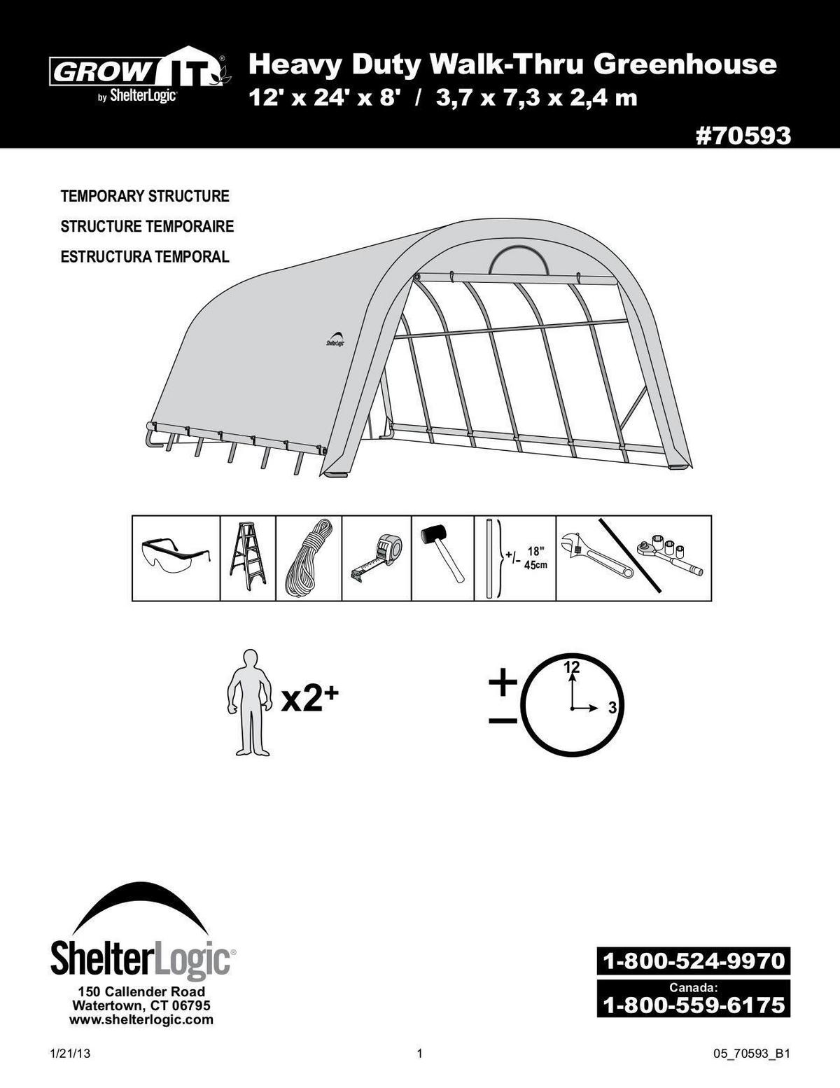 Gewächshaus 180x200x240 cm Kunststoff - Weiß, Basics, Kunststoff (180/200/240cm)