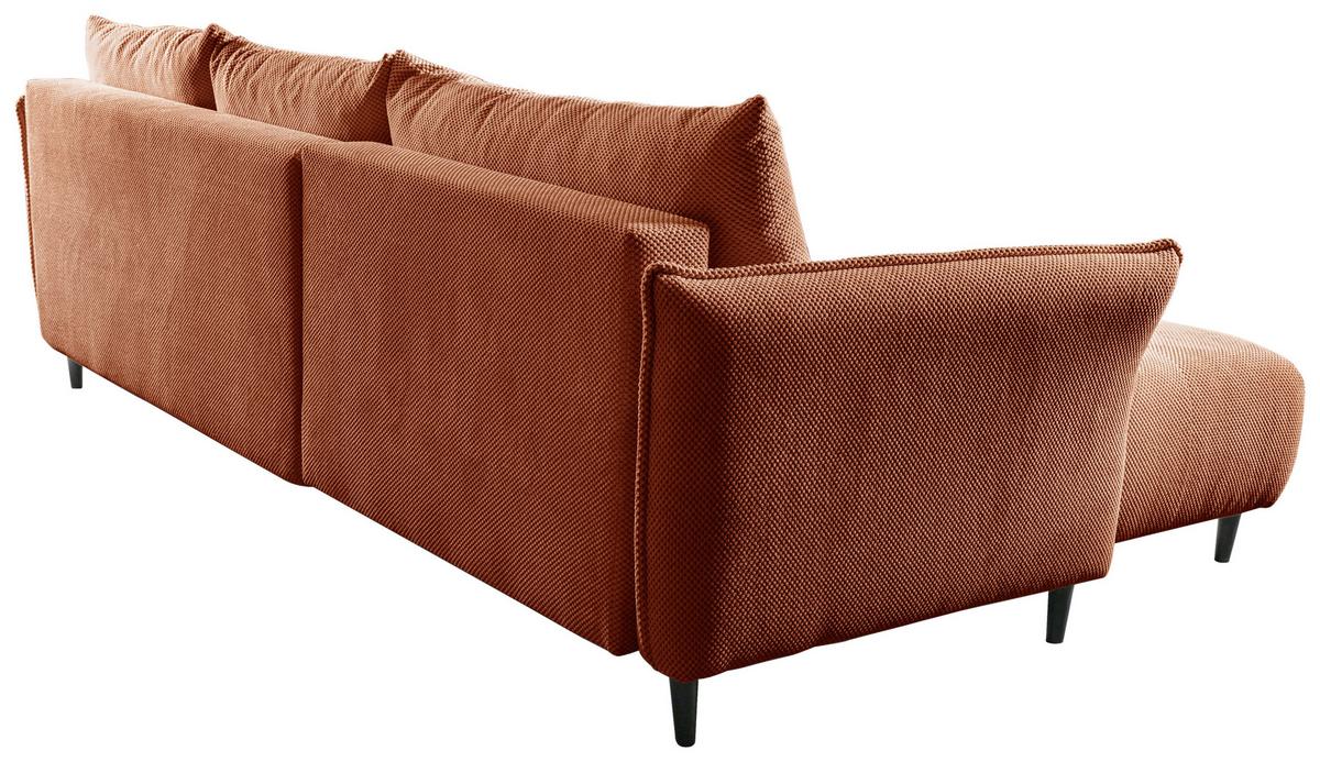 Ecksofa Monte Carlo Terracotta S: 290x160 cm - Terracotta/Schwarz, Trend, Holz/Holzwerkstoff (290/160cm)