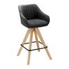 Barová židle LEONIE otočný sedák - šedá/černá, Moderní, kov/dřevo (55/106/56cm) - Bessagi Home