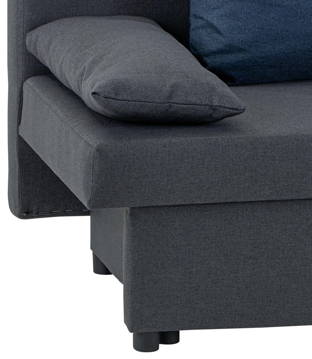 ROZKLÁDACÍ POHOVKA NEO *CENOVÝ TRHÁK* - šedá/modrá, Basics, kov/karton (192/82cm)