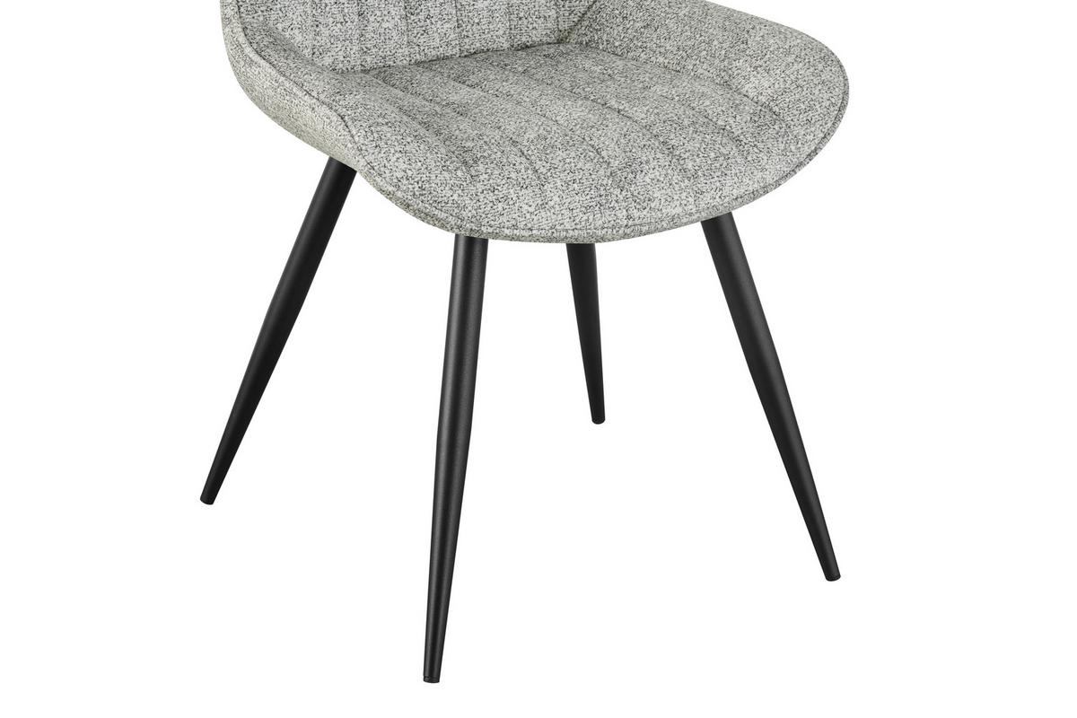 Vierfußstuhl Nikita Leinenoptik Beige, B: 54 cm - Beige/Schwarz, KONVENTIONELL, Holz/Textil (54/88/61,5cm) - MID.YOU