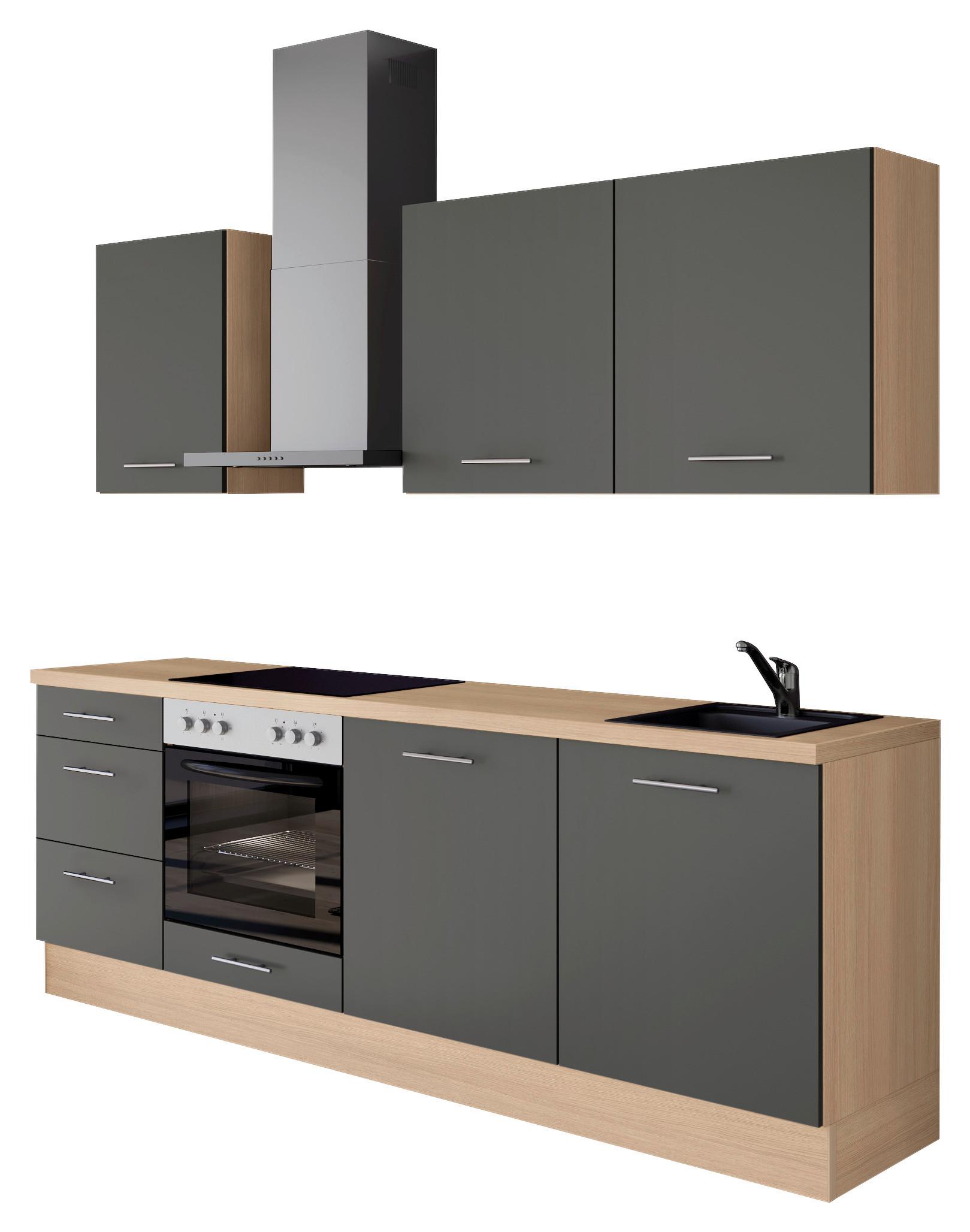 Küchenleerblock Ip1200 - Eichefarben/Graphitfarben, Design, Holzwerkstoff (230cm) - Impuls