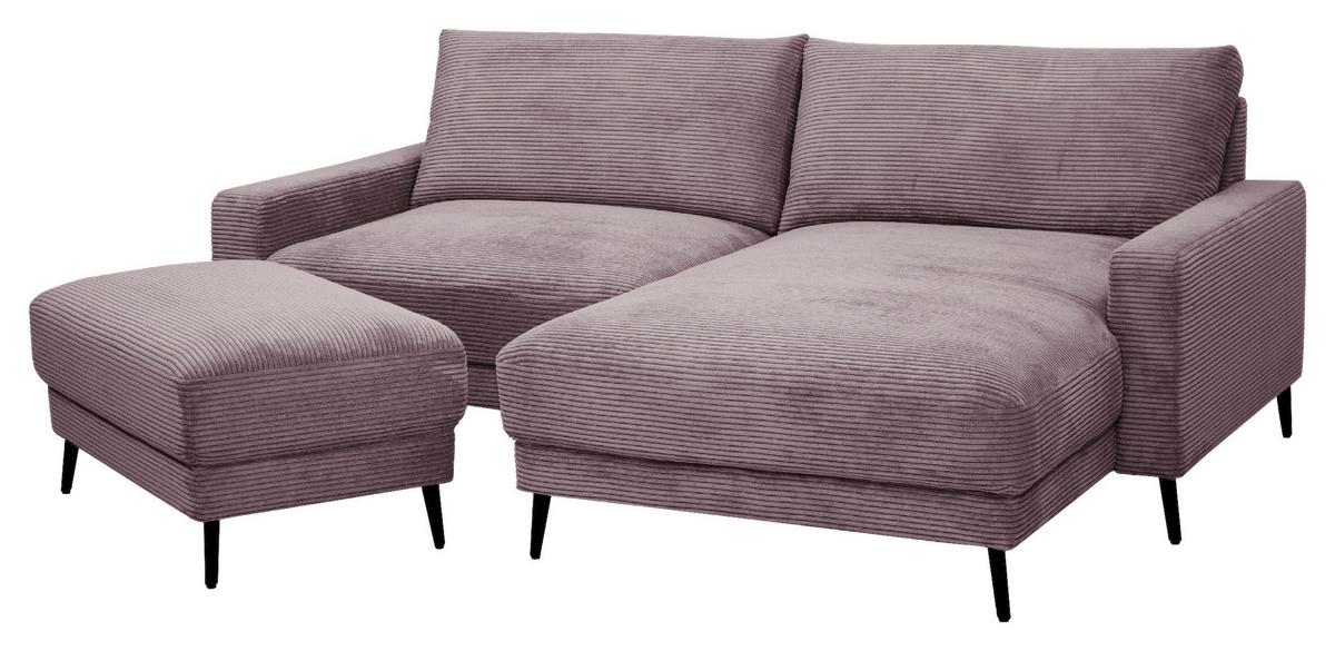 Univerzálna sedačka CORA, staroružový menčester - čierna/staroružová, Modern, kov/drevo (223/86/161cm) - Mömax
