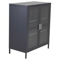 Sideboard Acero - Schwarz, Design, Glas/Metall (80/97/43cm) - Livetastic