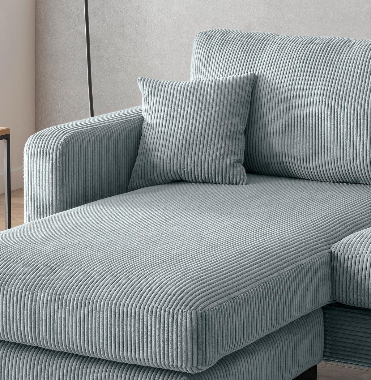 Ecksofa Eliza Hellblau S: 204x153 cm - Schwarz/Hellblau, Basics, Textil (204/153cm) - Livetastic