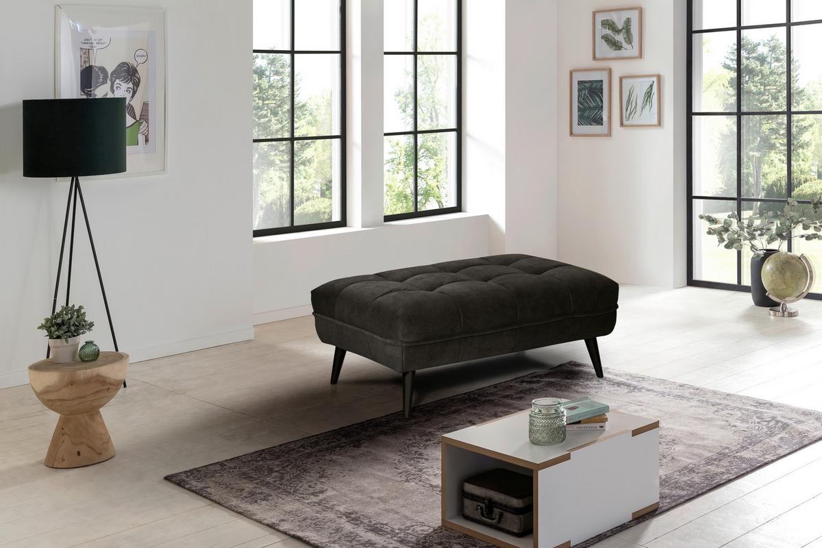 Veľká taburetka Ariana, antracitová - antracitová, Modern, textil (109/45/69cm)