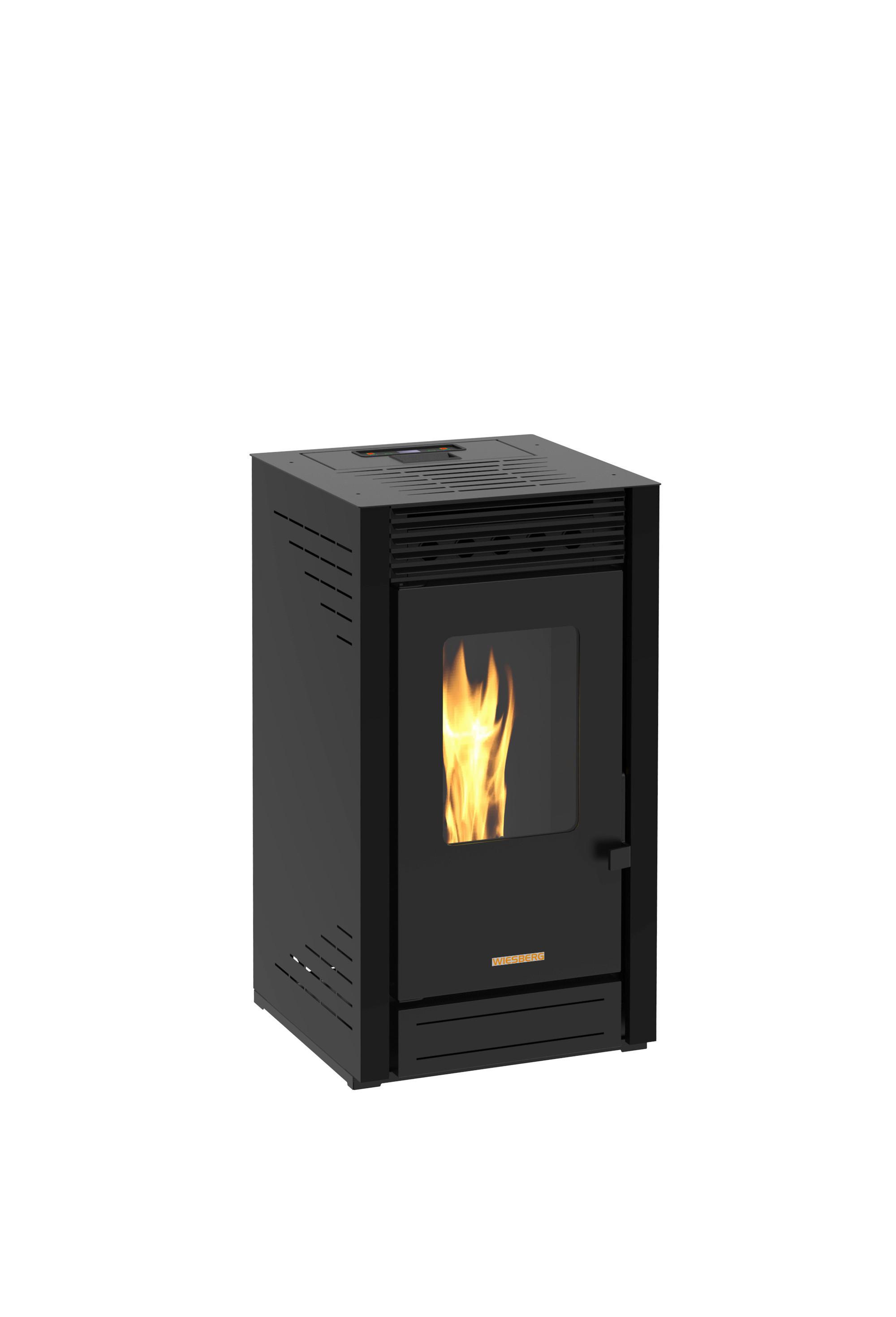 Pelletofen Maui Schwarz 6 kW, WI-FI-FÄHIG - Schwarz, Basics, Metall (46/84/53cm)