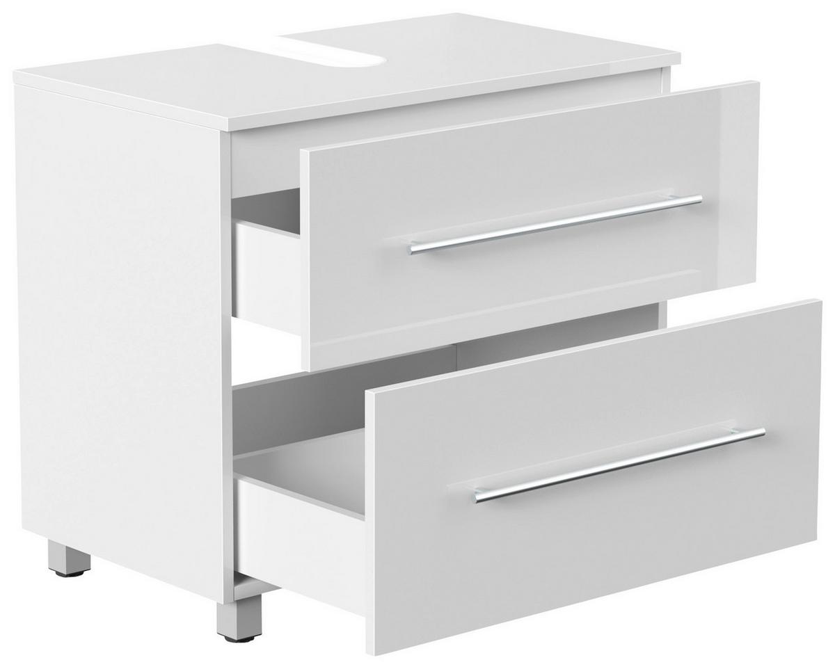 Waschbeckenunterschrank Mondial Weiß Hg B: 70 cm - Weiß Hochglanz, MODERN, Holzwerkstoff (70/63/41,6cm) - MID.YOU