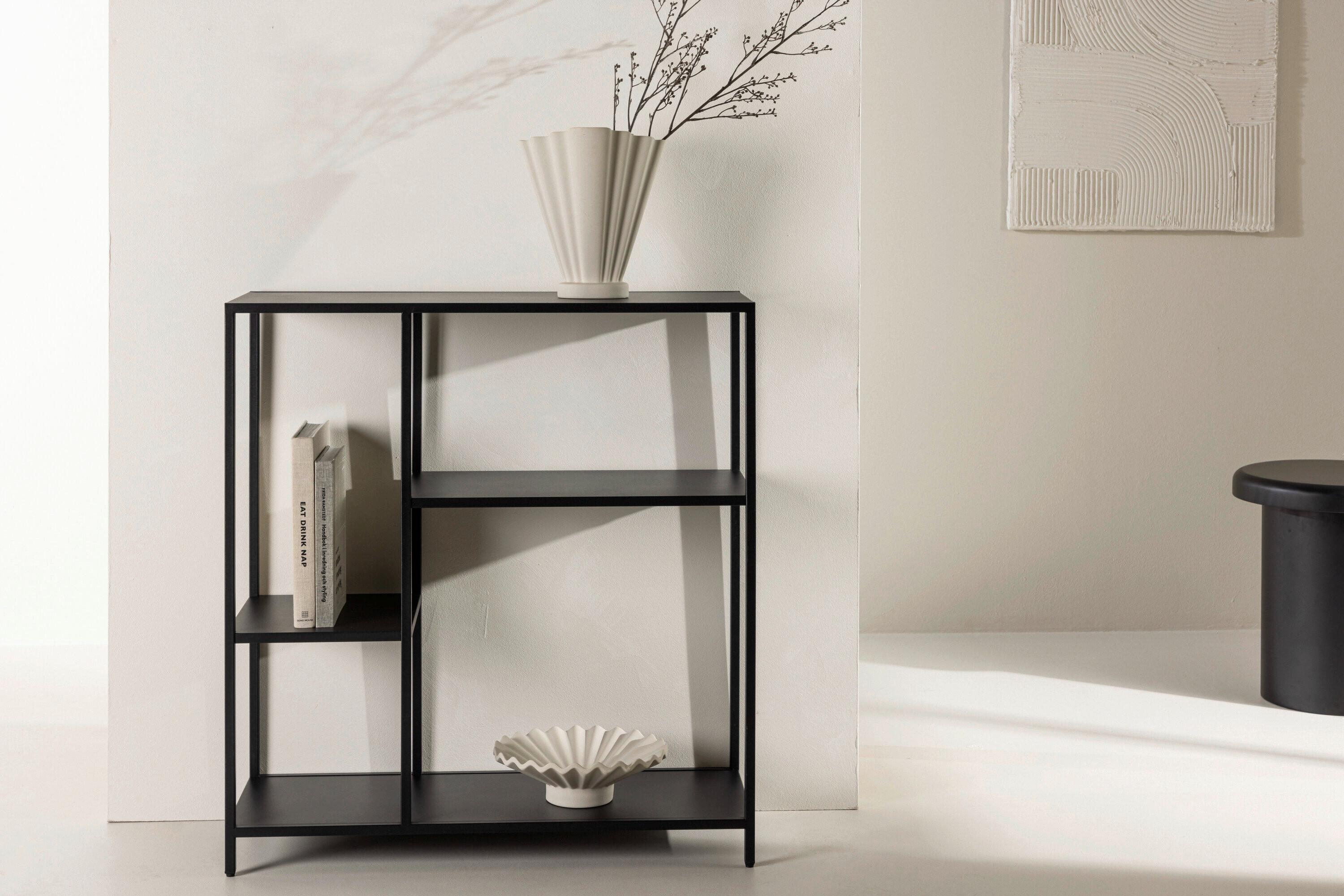 Beistelltisch Puno Schwarz B: 80 cm - Schwarz, MODERN, Metall (30/80/86cm) - Livetastic