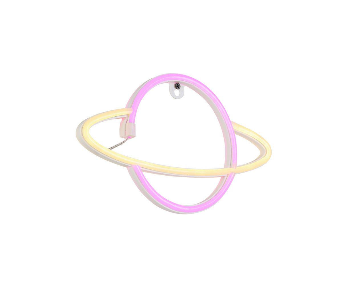 DEKORAČNÉ LED SVIETIDLO PLANETI - biela/ružová, Konventionell, plast (29,3/17,5/1,7cm) - Mömax