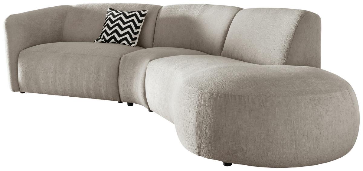 Ecksofa Jesi, Taupe S: 276x182 Cm - Taupe/Schwarz, MODERN, Textil (276/182cm) - Livetastic