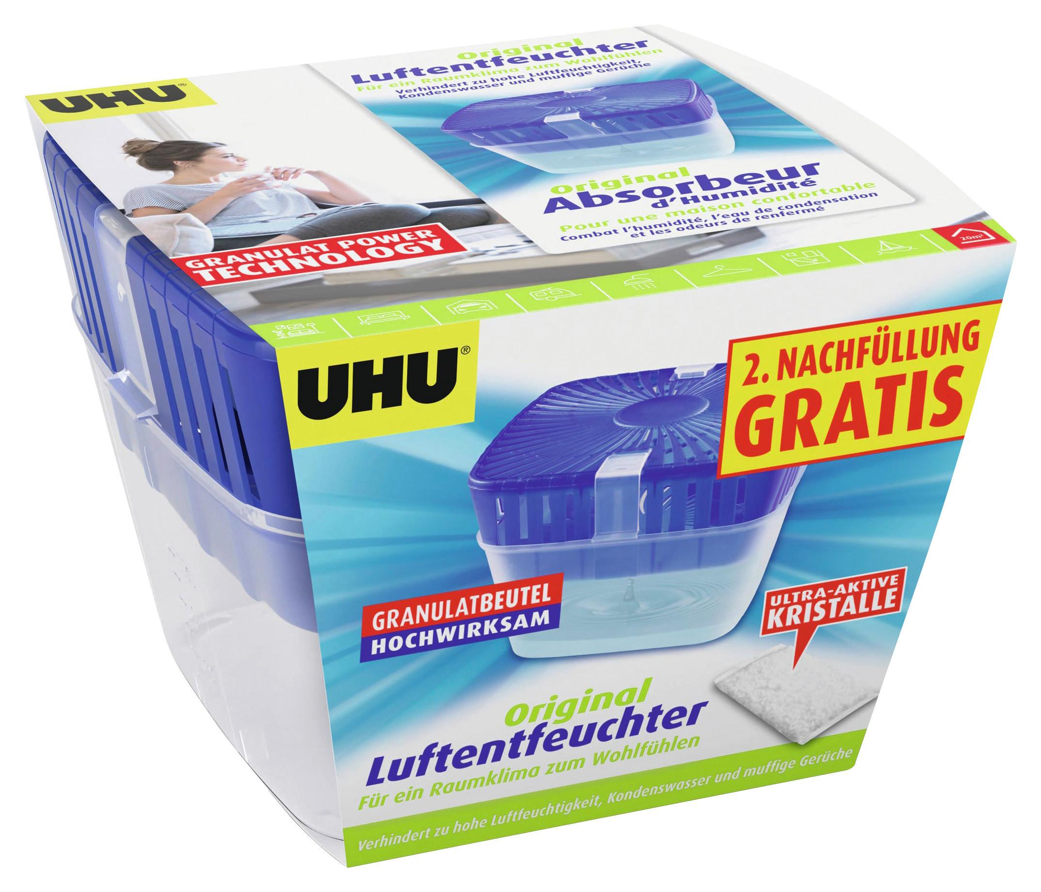 Luftentfeuchter Granulat inkl. Nachfüllpack, Schimmelschutz - Weiß, Basics, Kunststoff (17/16,8/12,2cm)