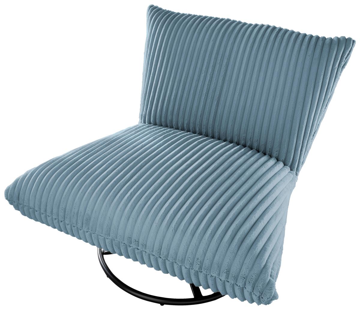 Relaxsessel Cremona Hellblau B: 100 Cm - Schwarz/Hellblau, Design, Textil (100/78/96cm) - Livetastic