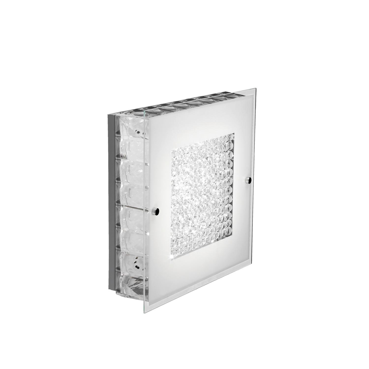LED-Deckenleuchte Plafoniera Klar Chromfarben L: 30 cm - Klar/Chromfarben, Basics, Glas/Metall (30/30/20cm)