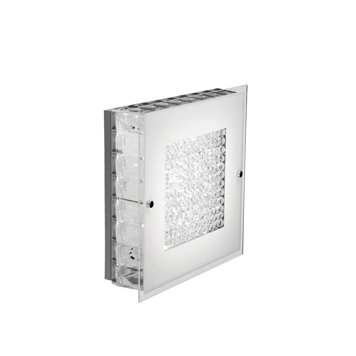 LED-Deckenleuchte Plafoniera Klar Chromfarben L: 30 cm - Klar/Chromfarben, Basics, Glas/Metall (30/30/20cm)