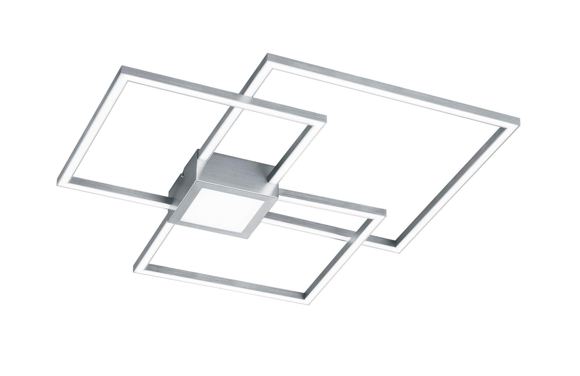 LED-DECKENLEUCHTE 676210407 HYDRA - Nickelfarben, Design, Kunststoff/Metall (66,5/66,5/6,5cm) - Trio Leuchten