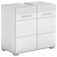Waschbeckenunterschrank Linus Weiß B: 60 Cm - Weiß Hochglanz/Weiß, MODERN, Holzwerkstoff (60/56/34cm) - MID.YOU