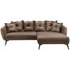 Ecksofa Baggio Braun S: 277x162 Cm - Schwarz/Braun, MODERN, Textil (277/162cm) - Livetastic