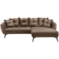 Ecksofa Baggio Braun S: 277x162 cm - Schwarz/Braun, MODERN, Textil (277/162cm) - Livetastic