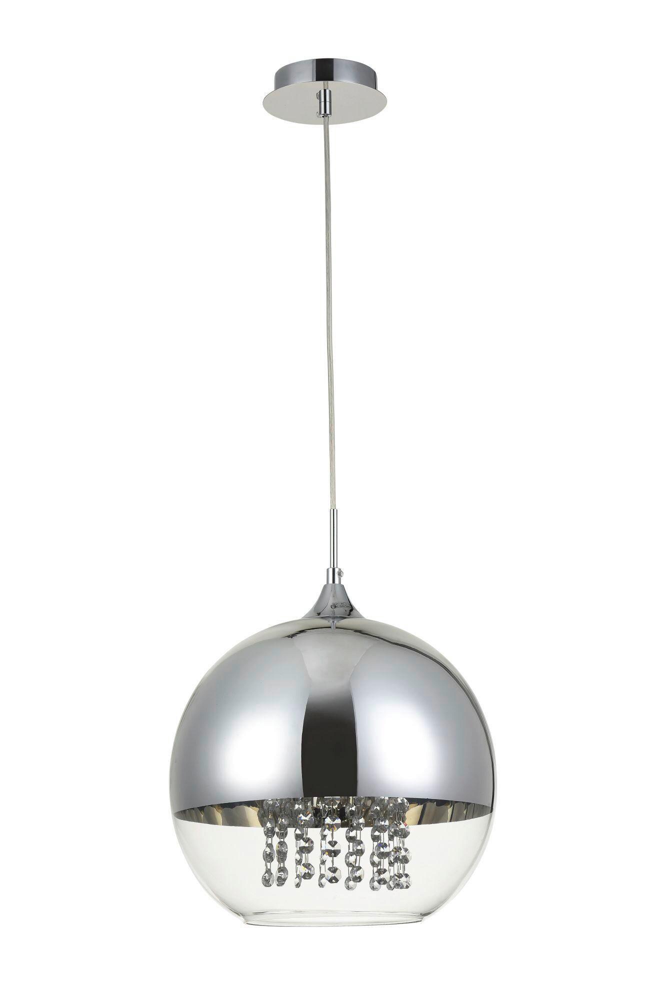Pendelleuchte Fermi - Transparent/Nickelfarben, Trend, Glas/Metall (30/30/28cm) - MAYTONI
