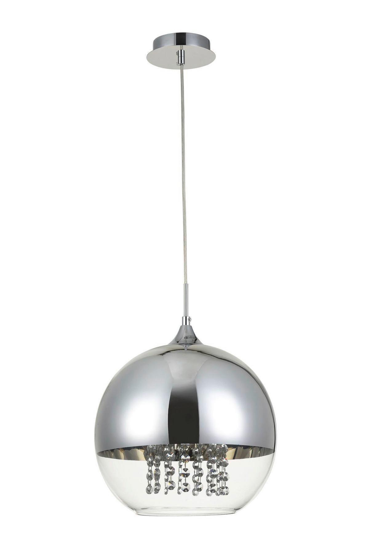 Pendelleuchte Fermi - Transparent/Nickelfarben, Trend, Glas/Metall (30/30/28cm) - MAYTONI