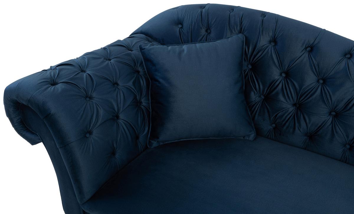 Recamiere Cupido Dunkelblau - Schwarz/Dunkelblau, Design, Textil (216/91/103cm) - MID.YOU