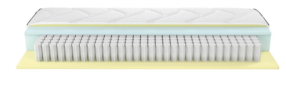 Taschenfederkernmatratze Symphonie 180x200 H2 H: 24 Cm - Weiß, Textil (180/200cm) - Sembella
